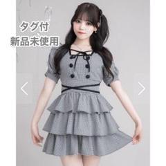 pium クロスベルト半袖ティアードミニワンピース クロスベルト半袖ティアードミニワンピース – pium