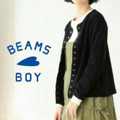 BEAMS BOYカーディガン(薄手)/コットン/ブラック