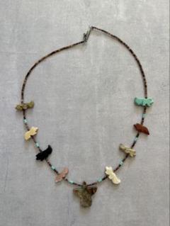 BOHO スタイルアニマルビーズネックレスフェティッシュレッド