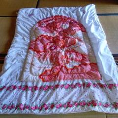 赤い花柄刺繍レトロな掛け布団 月の友＊