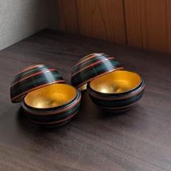 珍味入れ 金彩五彩 球形 2個セット　和食　中古