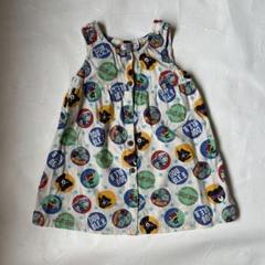 ダブルビー くろくまBくん　コットンワンピース　総柄　女の子　カラフル