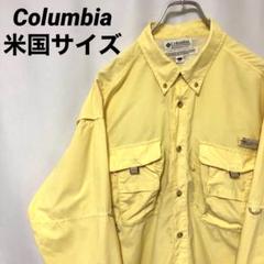 N-3007 コロンビア アメリカ古着 フィッシングシャツ 長袖シャツ L 刺繍