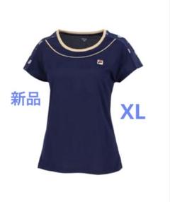 No.700 FILA ラケット柄の大人cuteなゲームシャツ☆NAVY☆XL No.700 FILA ラケット柄の大人cuteなゲームシャツ☆NAVY☆XL