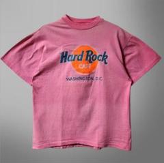 90s Hard Rock CAFE　Tシャツ USA製　ピンク フェード　L