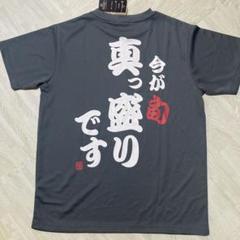 おもしろシャツ　今が旬　真っ盛りです　メンズL 新品　グレー　バックプリント