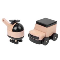 木製　おもちゃ 車 ヘリコプター　男の子　プレゼント 磁石　レトロ