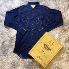 何でも揃う 箱付wrangler 新品 縦ベルタグ 復刻デニムウエスタンシャツ 27MW トップス