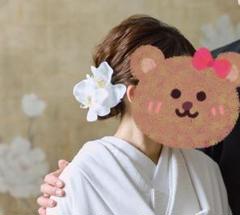 胡蝶蘭髪飾り ヘッドパーツ 和装 成人式前撮り ドライフラワー 白無垢