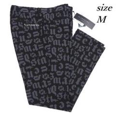 新品 セントアンドリュース イングリッシュ総柄 ストレッチ パンツ 黒 M