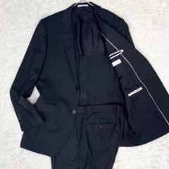 美品✨カルバンクライン スーツ セットアップ ストライプ パイピング 黒 XL