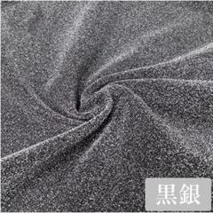 黒地　表シルバーラメ　裏ブラック　透け感　伸縮　衣装生地