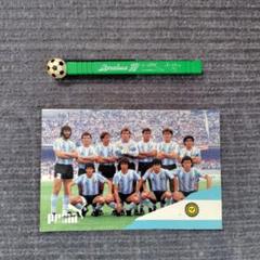 サッカーアルゼンチン代表ポストカードとマラドーナのボールペンのセット サッカーアルゼンチン代表ポストカードとマラドーナのボールペン