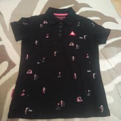 le coq sportif ゴルフ刺繍ポロシャツ ブラック