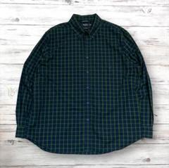 NAUTICA 長袖シャツ チェック柄 緑 XXL 0056