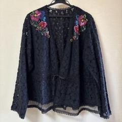 【美品】トクコプルミエヴォル ◡̈ カーディガン ✨美品✨トクコプルミエヴォル 花束♡刺繍 チュニック丈ロング