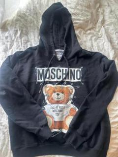 【美品】【入手困難】Moschino フード付スカルパーカー　ブラック 美品】【入手困難】Moschino フード付スカルパーカーブラック