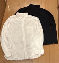 2枚　白&紺　ユニクロ　エクストラファインコットンブロードシャツ XL