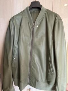 Rick Owens ラムレザー ハイネック ライダースジャケット 40 グレー Rick Owens ラムレザー ハイネック ライダースジャケット 40 グレー