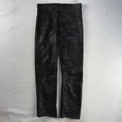 Vintage ヴィンテージ センタープレス ストレート レザーパンツ ブラック Levi's Vintage Clothing(リーバイスヴィンテージクロージング