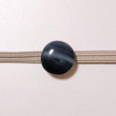ガラス帯留め 濃藍 ハンドメイド