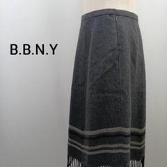 B・B・N・Y　ウールスカート　グレー　フリンジ付　アシンメトリー