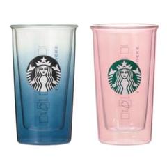 スターバックス ダブルウォール耐熱グラス 2個セット 夜桜