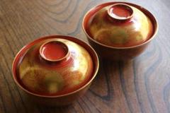 時代逸品！時代溜塗に優美な鳳凰金銀蒔絵の映えるお椀2点（検輪島塗京塗蒔絵椀 時代逸品！時代溜塗に優美な鳳凰金銀蒔絵の映えるお椀2点（検