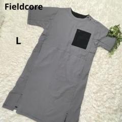 【美品】ワークマン半袖 ロングワンピース ゆったり　チェック　速乾　Lサイズ
