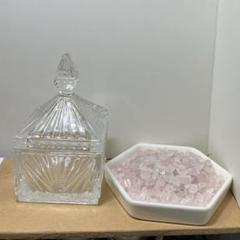 ガラスポット付 ローズクォーツ さざれ 100g