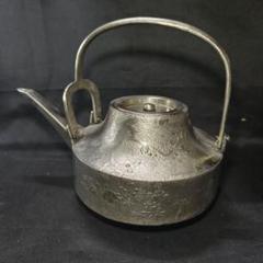 時代 錫製 酒器　骨董品 古美術 錫製 銚子錫半 松竹梅 酒盃 錫製銚子 酒器 お燗 松花堂 松梅文 時代物 骨董 未使用美品 旧家