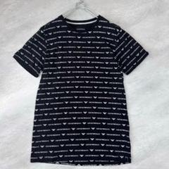 エンポリオアルマーニ 総柄 Tシャツ S～M相当(16A) ブラック 半袖