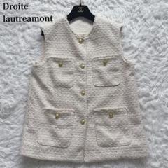 Droite lautreamont ミックスツイードベスト　金ボタン