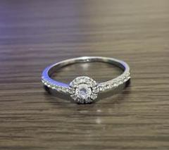【3時間限定特価】Pt900 D0.35ct THJ シンプル+αリング