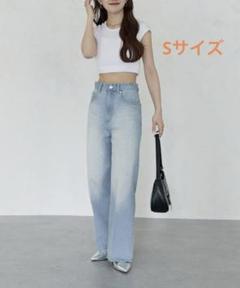 Thevon. ゼヴォン ハイウエストストレートデニムパンツ ブルー S