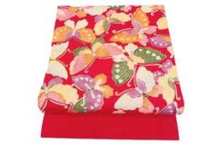 美品 名古屋帯 縮緬地 アゲハ蝶 橙色 長さ3m70cm カジュアル お洒落正絹 nb01-10058s-1.jpg