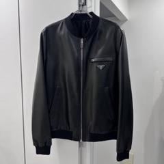 【PRADA】 ナッパレザー ショートレザーコート サイズ48 L相当 長く愛用したい♡【PRADA】ナッパレザー コート
