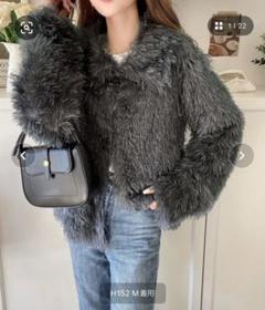 SHAGGIE ファーブルゾンジャケット ブラック SHAGGIE（シャギー）の「ファーブルゾンジャケット/ファーコート