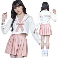 ライトピンク セーラー服 上下セット コスプレ