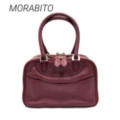 MORABITO ハンドバッグ トリプルファスナー レザー 内側モノグラム 美品 MORABITO ハンドバッグ トリプルファスナー レザー 内側
