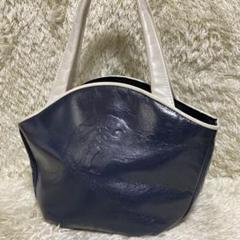 希少 KITAMURA キタムラ ハンドバッグ バイカラー 犬 ロゴ 水色×白 希少 KITAMURA キタムラ ハンドバッグ バイカラー 犬 ロゴ 水色
