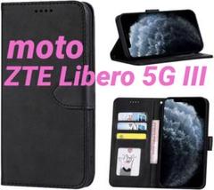 moto ZTE Libero5G III 手帳型ケース 全面保護 カード収納