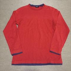 OLD UNIQLO レイヤード風ロンT 赤ネイビー Y2K 90s 紺タグ
