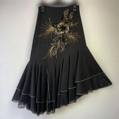 チャコット　ロイヤルダンス　花柄ロングスカート　社交ダンス チャコット ロイヤルダンス 社交ダンス 花柄フレア スカート