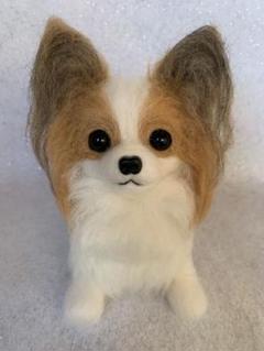 ⭐️羊毛フェルト犬・伏せポーズパピヨンちゃん⭐️
