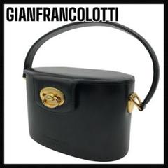 極美品/伊製】GIANFRANCO LOTTI フラップロック バニティバッグ