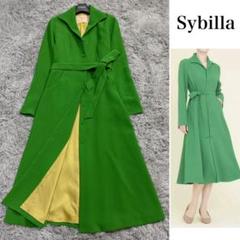シビラ ジョーゼットコートドレス スプリングコート ロング ベルト ベージュ M 美品✨22AW シビラ ジョーゼットコートドレス ワンピース 2way