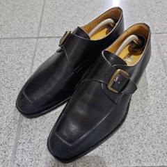【美品】バーバリーロンドン モンクストラップ ビジネスシューズ　黒色　25㎝ 美品】バーバリーロンドン モンクストラップ ビジネスシューズ