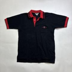 90S pierre cardin ポロシャツ M ネイビー/レッド　レトロ