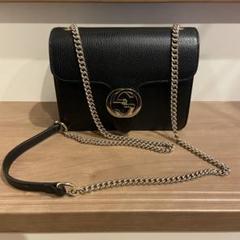 GUCCI グッチ インターロッキングG レザー チェーン ショルダーバッグ GUCCI グッチ インターロッキングG レザー チェーン ショルダーバッグ